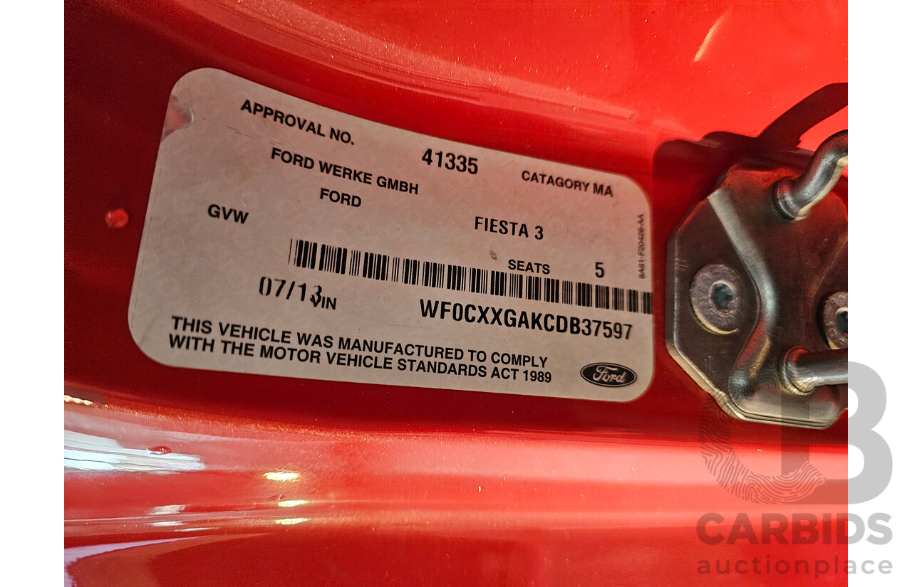 7/2013 Ford Fiesta ST WZ 3d Hatchback Orange 1.6L