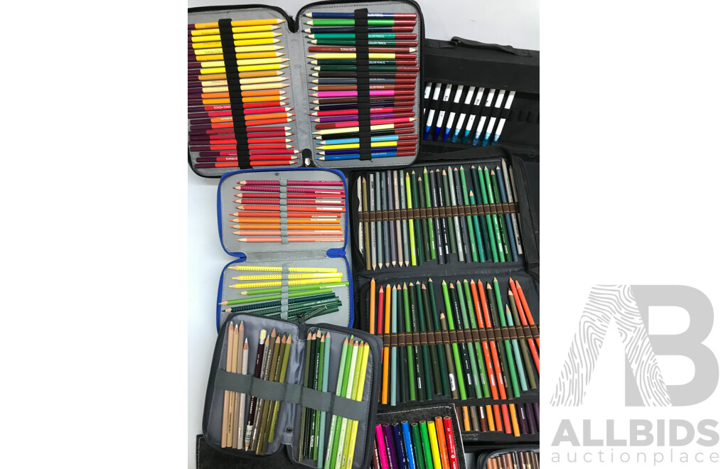 Lot of Assorted Colour Pencils and Pens