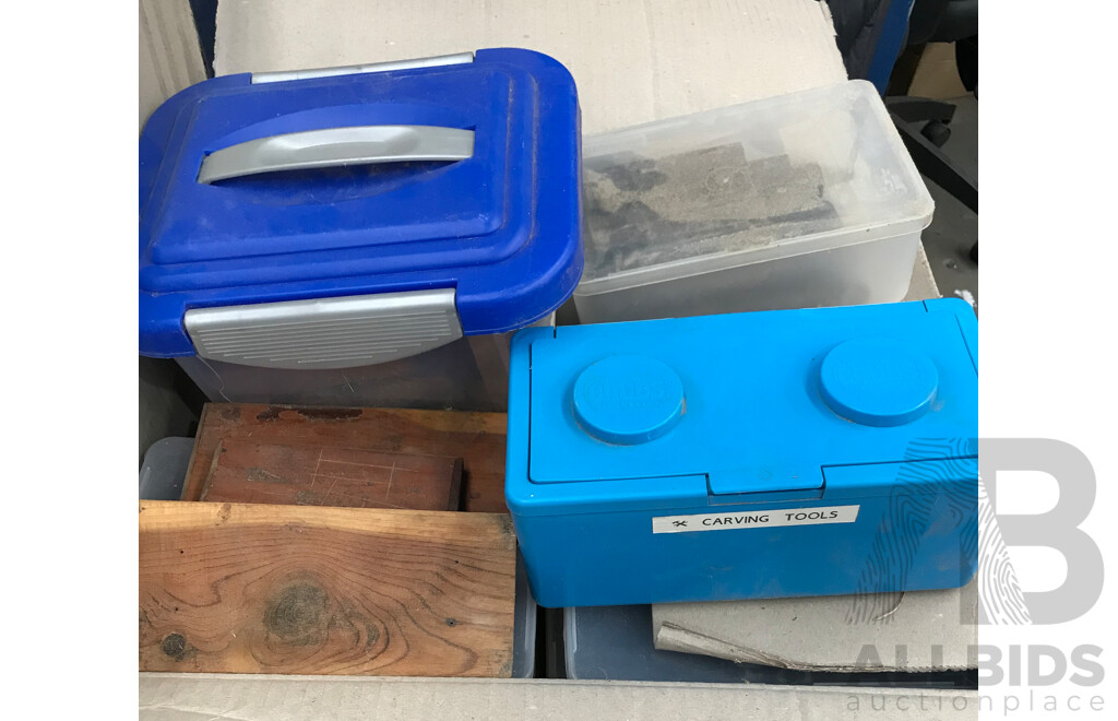 Bulk Lot of Assorted Woodworking Tools and Materials