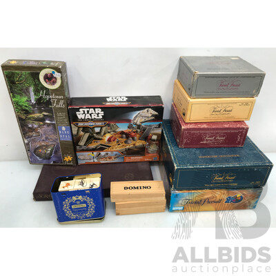 Assorted Board Games and Toys Including Trivial Pursuit, Scrabble, Domino, and More