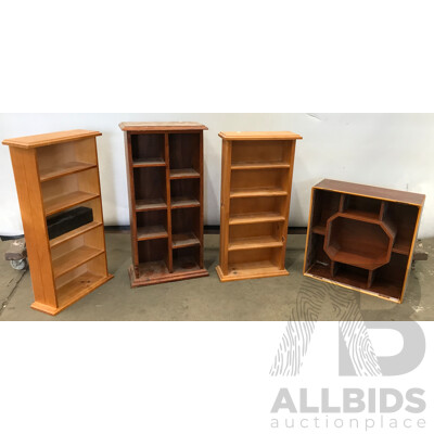 Mini Wooden Dispay/Curio Cabinets - Lot of 4