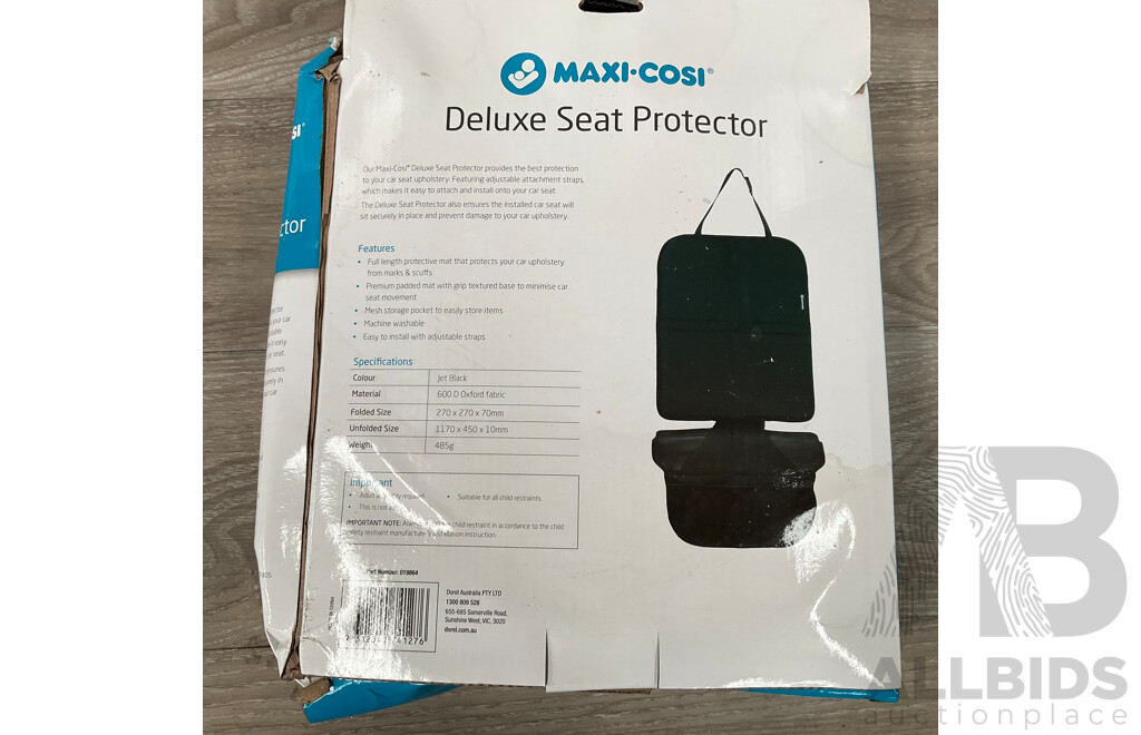 MAXI-COSI  Baby Capsule Rain Cover/ Capsule Tether Strap & Adjuster/Seat Protector/ Back Organiser/ Car Sunshade - Lot of 5
