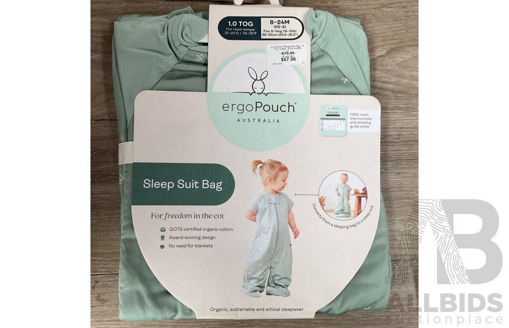 ERGO POUCH Sleep Suit Bag 1.0 TOG /2.5 TOG for 8-24M - Lot of 4