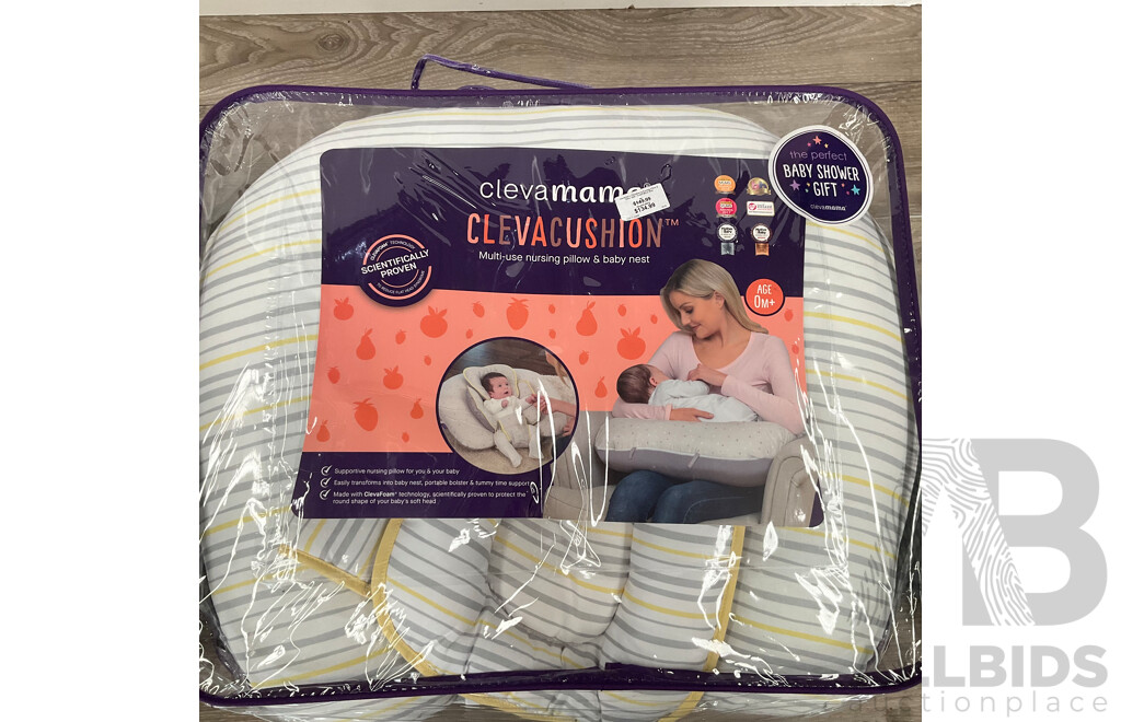 MILKBAR the Lifestyle Twin Nursing Pillow & CLEVAMAMA Multi-Use Nursing Pillow & Baby Nest- Lot of 2