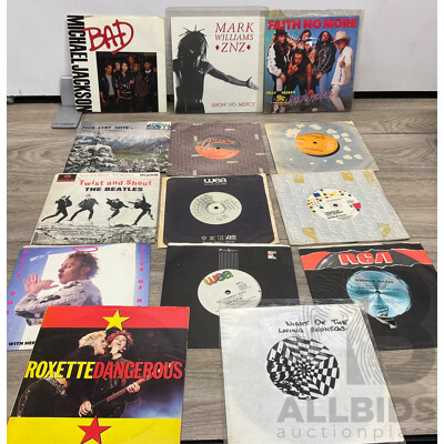 Collection of 7inch Vinyl Record Including Michael Jackson & the Beatles and More - Lot of 14