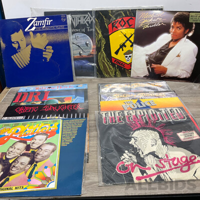 Collection of Vinyl Record Including Michael Jackson & the Police and More - Lot of 12