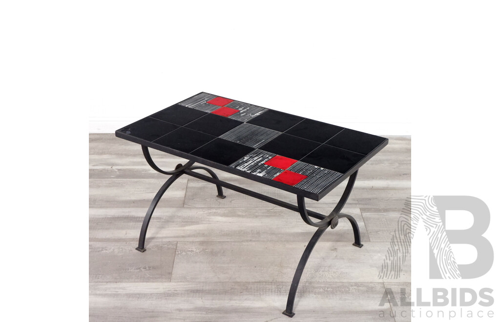 Metal Based Tile Top Coffee Table