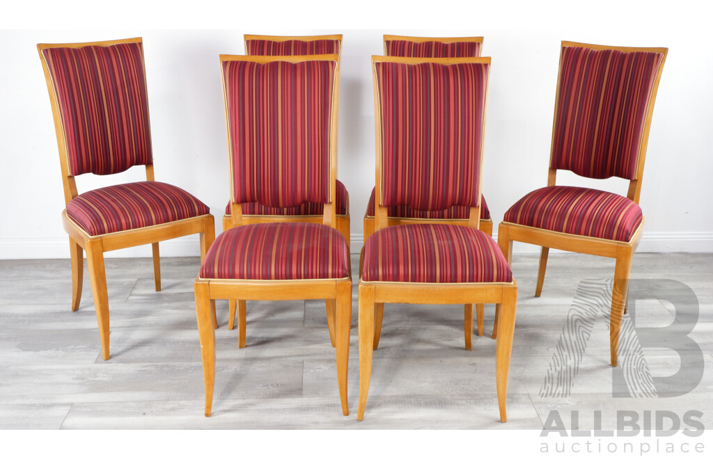 Good Set of Six Art Deco Upholstered Dining Chairs