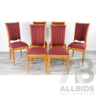Good Set of Six Art Deco Upholstered Dining Chairs