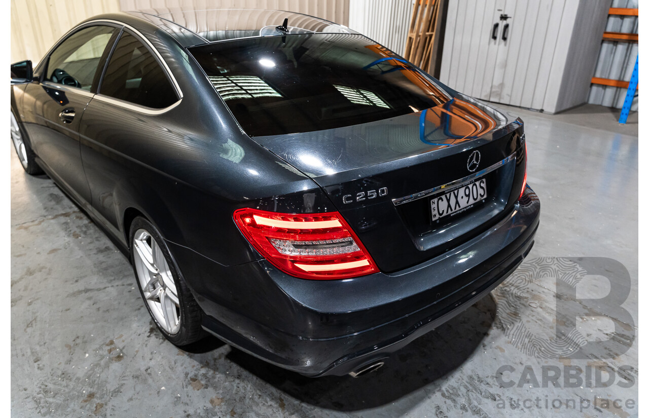 8/2011 Mercedes Benz C250 CDI BE AMG Package W204 MY11 2d Coupe Magnetite Black Metallic Turbo Diesel 2.1L