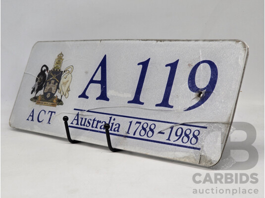 ACT Bicentennial Number Plate - A119