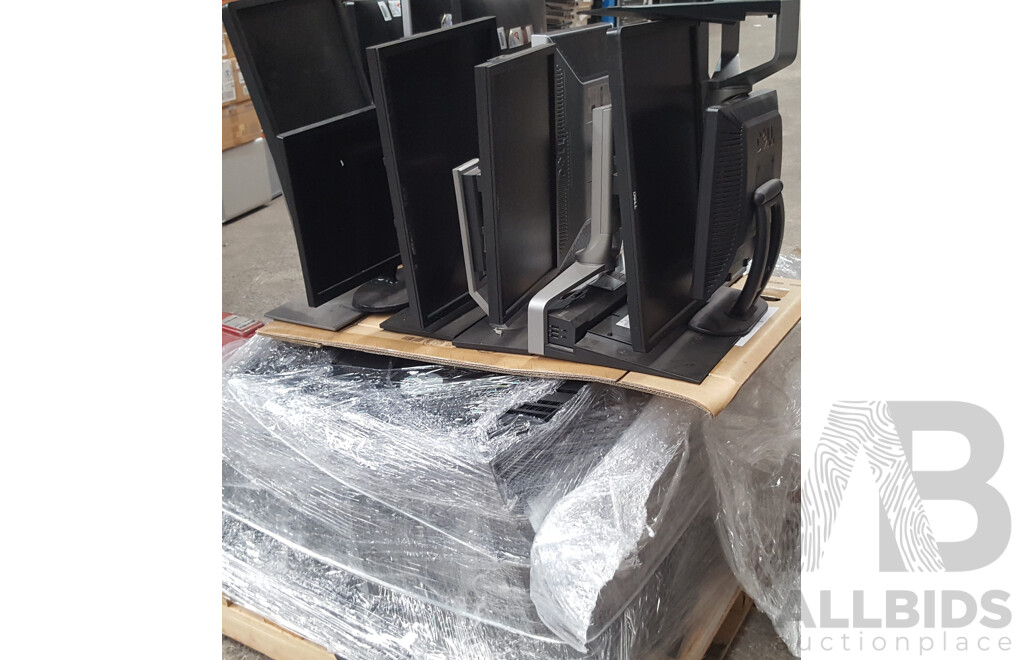 Bulk Lot of Assorted Monitors/Monitor Stands