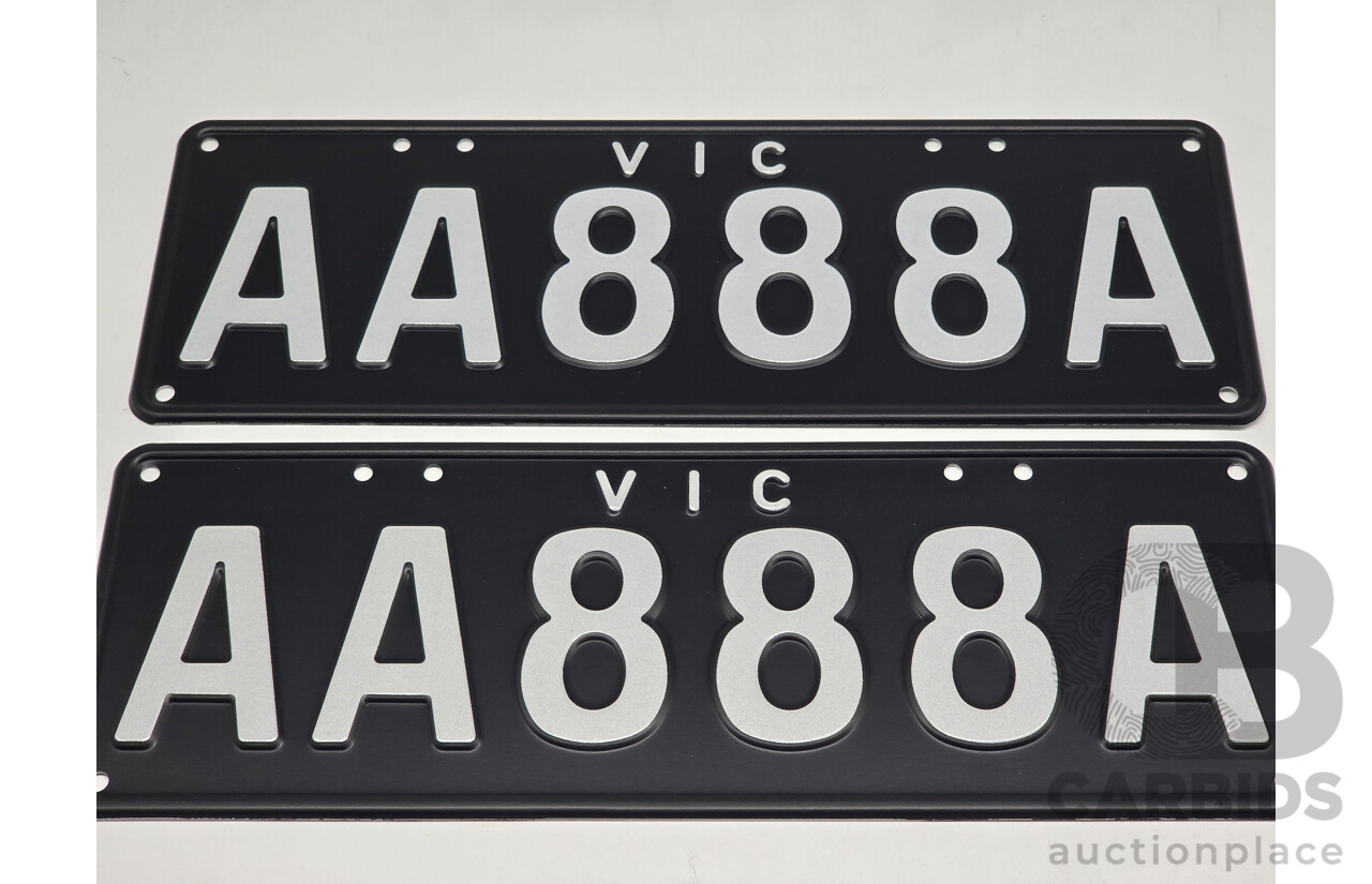 Victorian VIC 6 Character Alpha Numeric Number Plate   AA888A