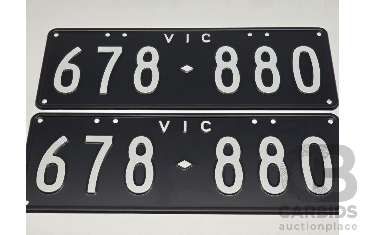 Victorian VIC 6 Digit Number Plate  678.880