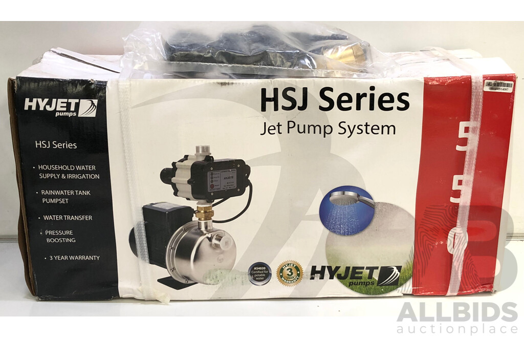 Hyjet Pumps Automatic Pressure Stainless Steel Jet Pump - New