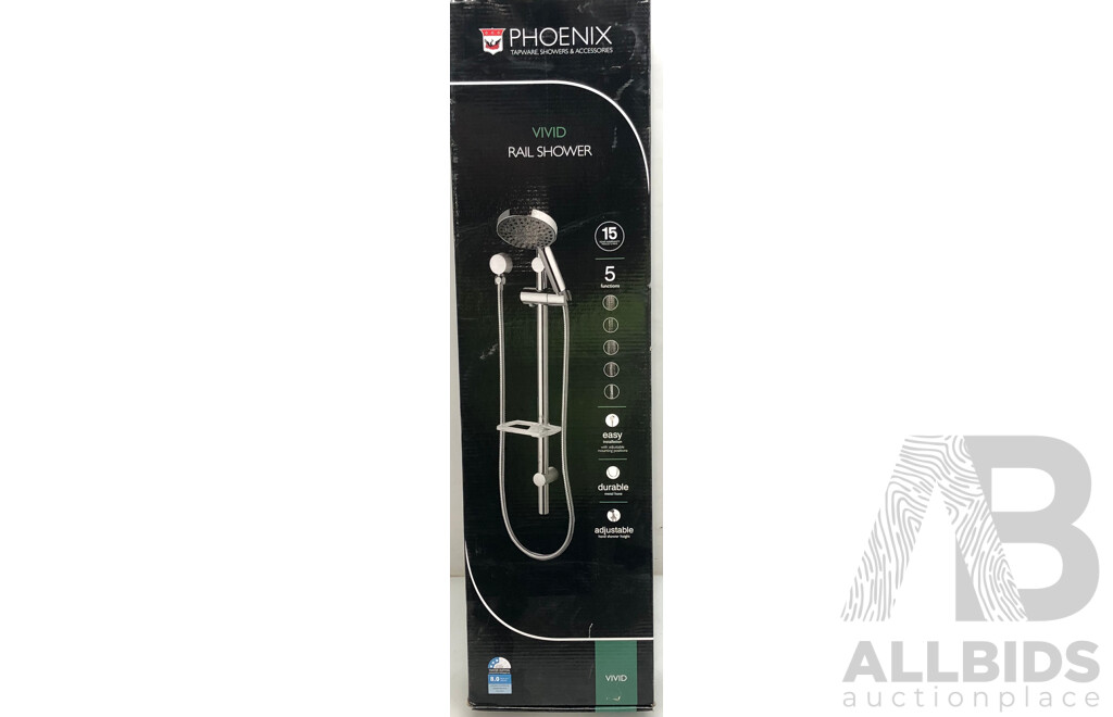 Phoenix Vivid Rail Shower - Chrome - Brand New