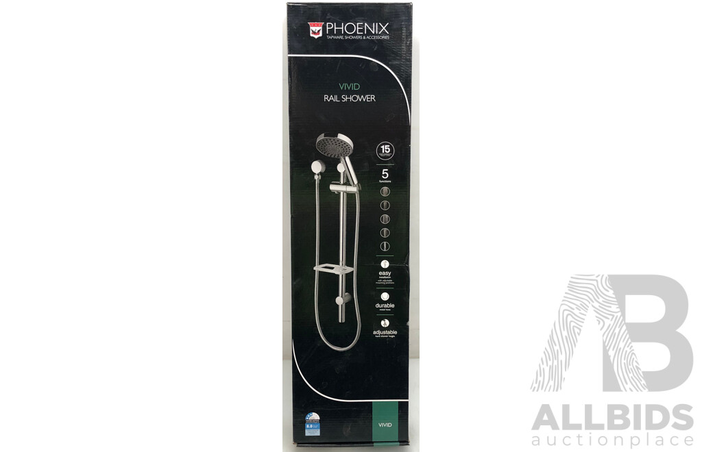 Phoenix Vivid Rail Shower - Chrome - Brand New