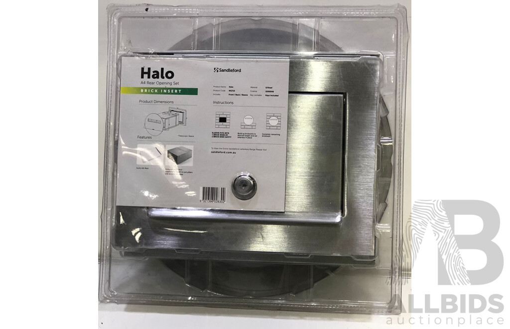 Sandleford Halo Stainless Steel Brick Insert Mail Box - Brand New