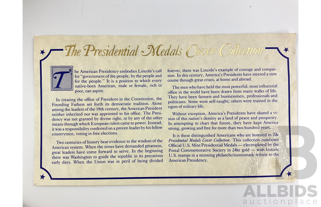 The USA 1983-1984 Presidential Cover Collection, 1st to 40th President