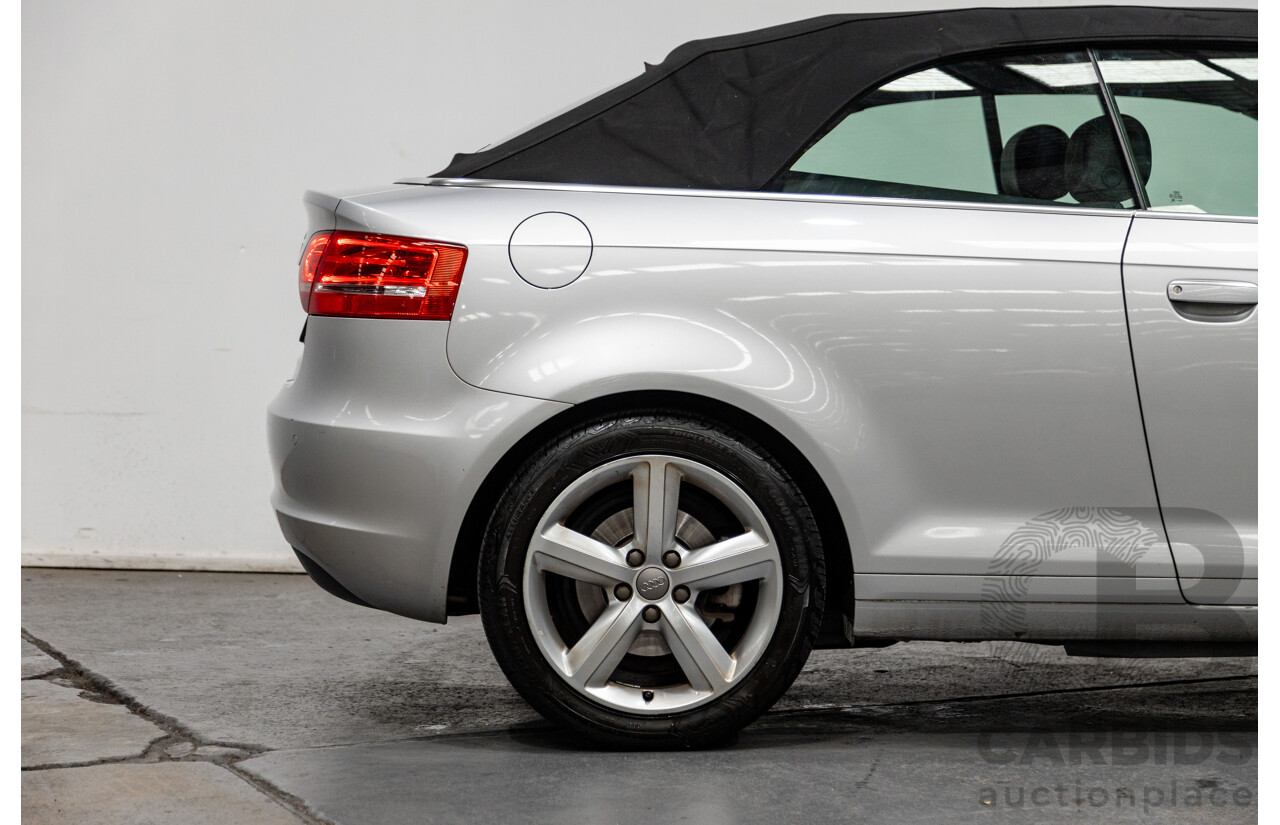 09/2009 Audi A3 2.0 TFSI Ambition 8P 2d Cabriolet Metallic Silver Turbo 2.0L