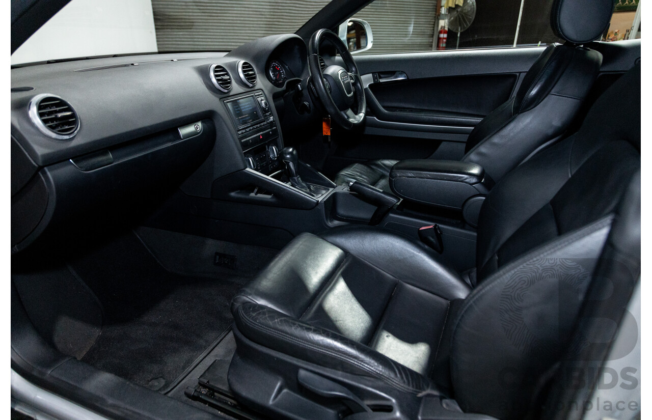 09/2009 Audi A3 2.0 TFSI Ambition 8P 2d Cabriolet Metallic Silver Turbo 2.0L