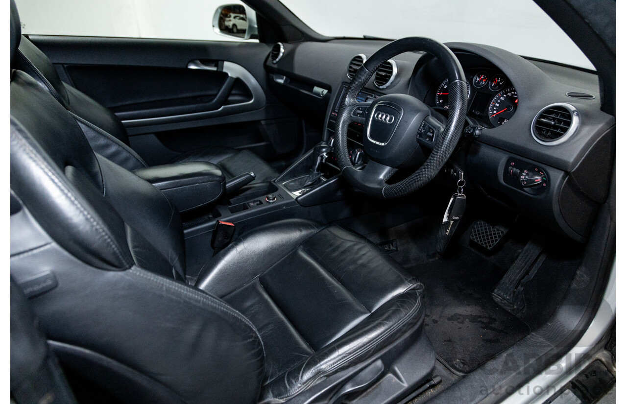 09/2009 Audi A3 2.0 TFSI Ambition 8P 2d Cabriolet Metallic Silver Turbo 2.0L
