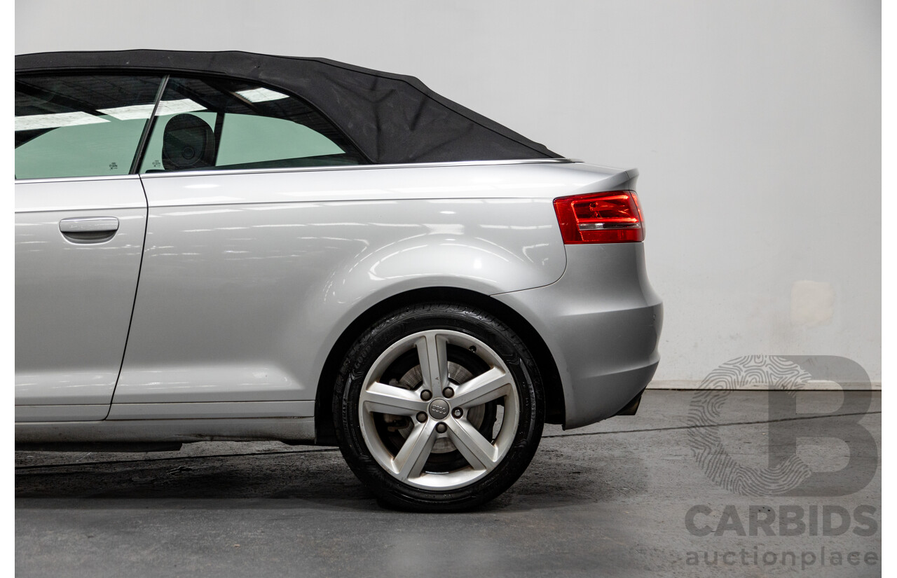 09/2009 Audi A3 2.0 TFSI Ambition 8P 2d Cabriolet Metallic Silver Turbo 2.0L