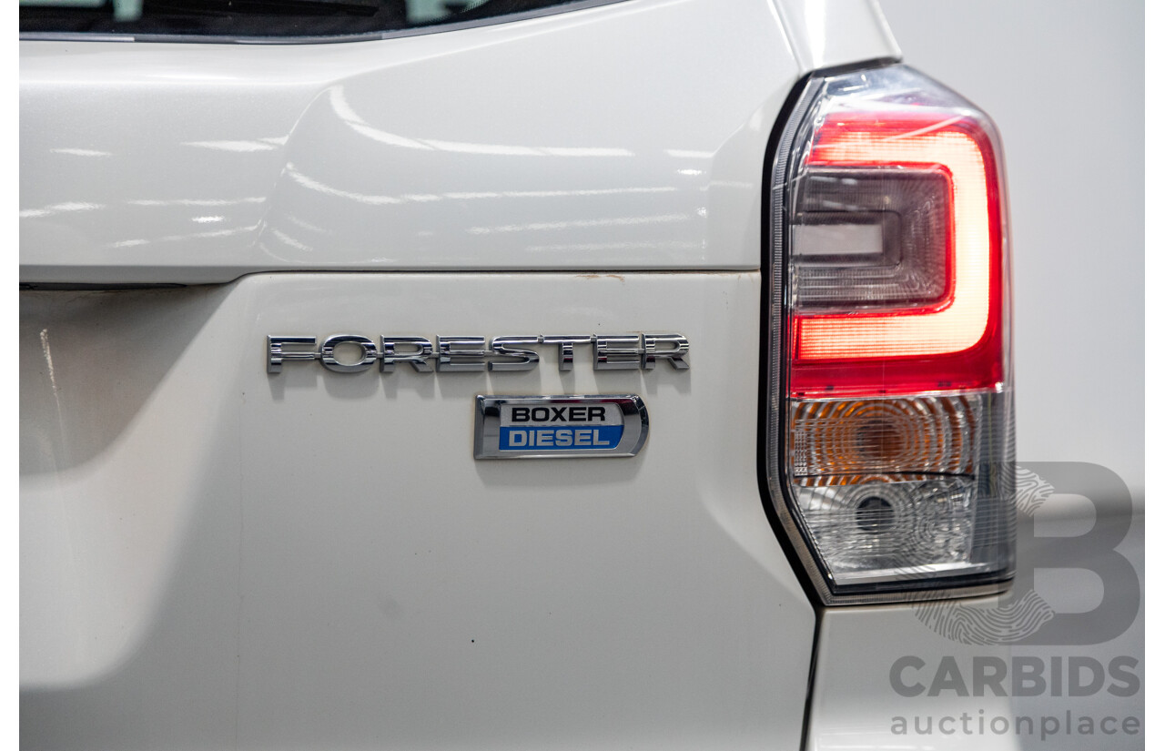 8/2016 Subaru Forester 2.0d-S (AWD) MY16 4d Wagon Pearl White Metallic Turbo Diesel 2.0L