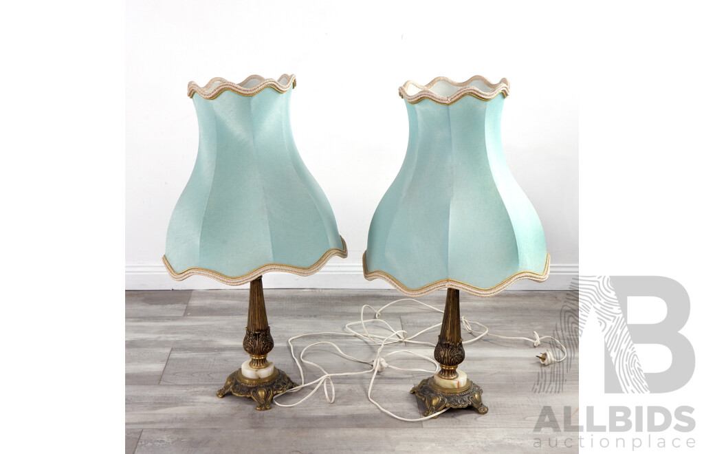 Good Pair of Brass Table Lamps