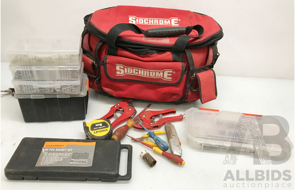 Sidchrome Tool Bag with Various Tools and Fixings