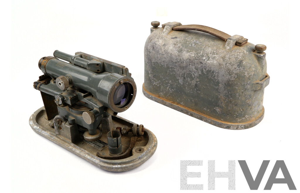 Vintage Cooke Troughton & Simms Ltd Surveyors Scope in Cast Alloy Case, Made in England