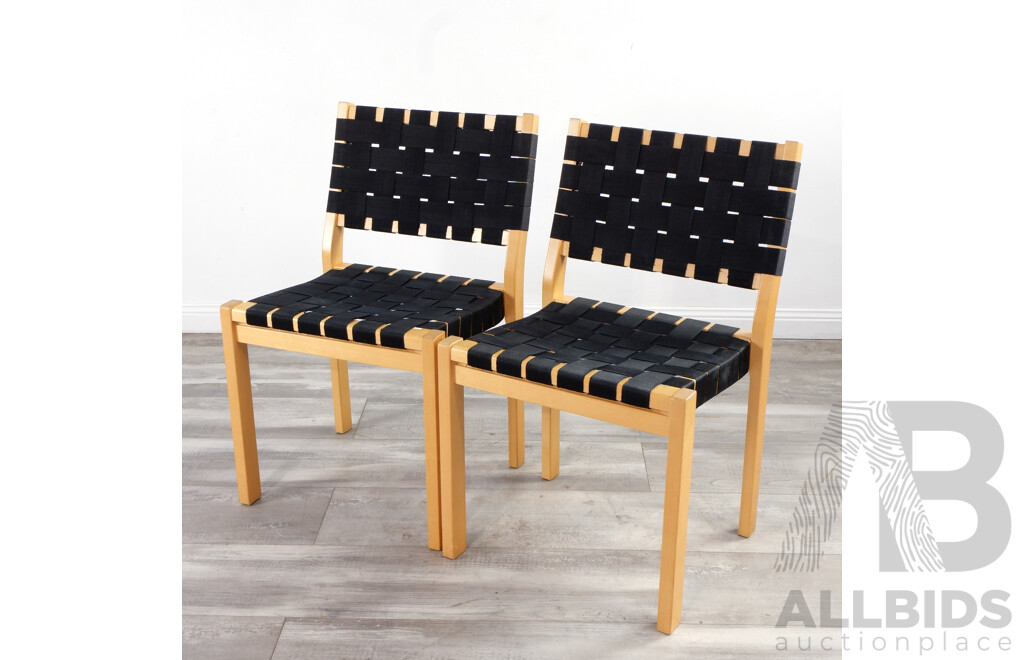 Pair of Alvar Aalto for Artek 611 Chairs