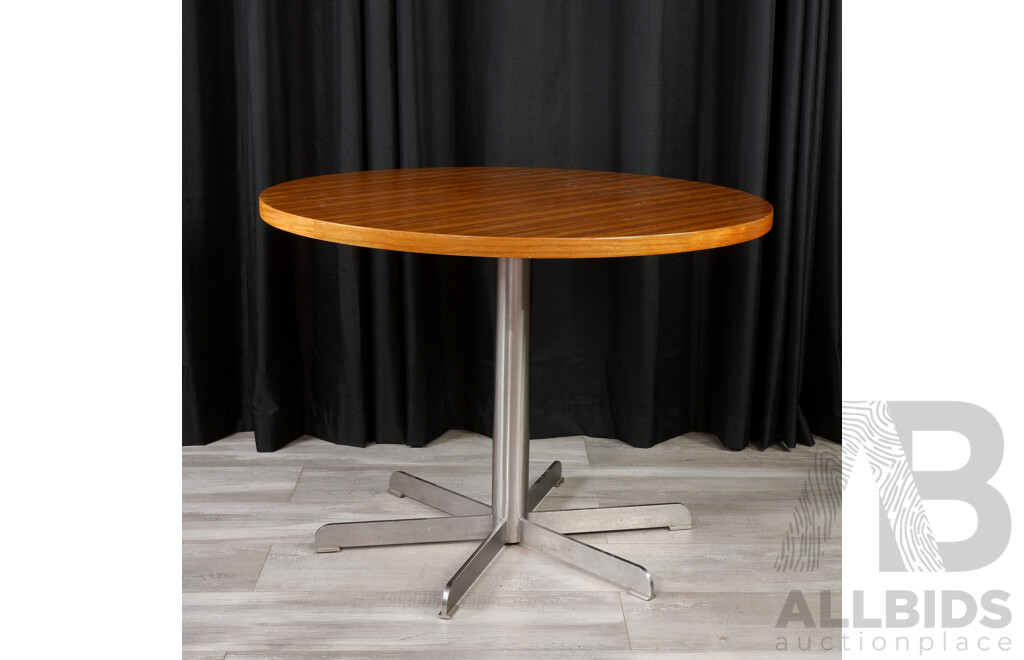 Round Single Pedestal Works Table with Spider Base by Gordon Andrews