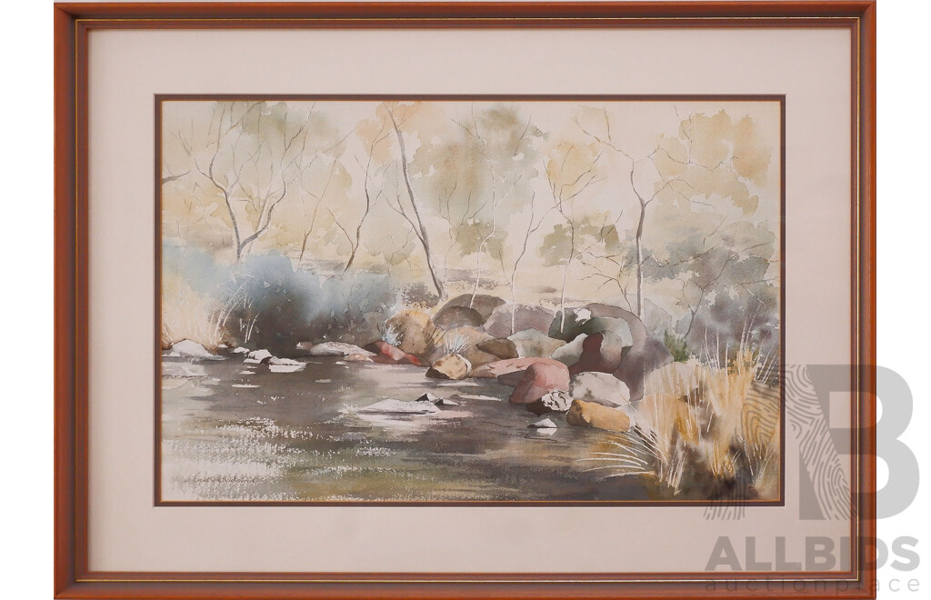 Cynthia Watsford (1927-2022), 'Rocks at Gudgenby', Watercolour, Signed Lower Left