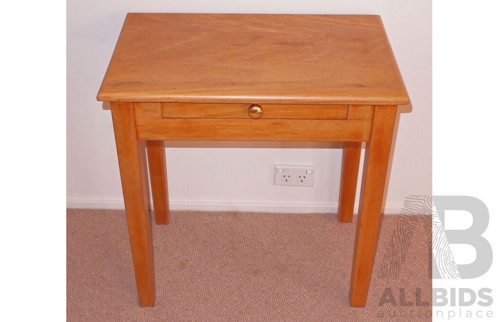 Ash Side Table with Single Drawer