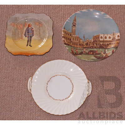 Three Porcelain Display Plates Inc. Royal Doulton 'Hamlet', (3)