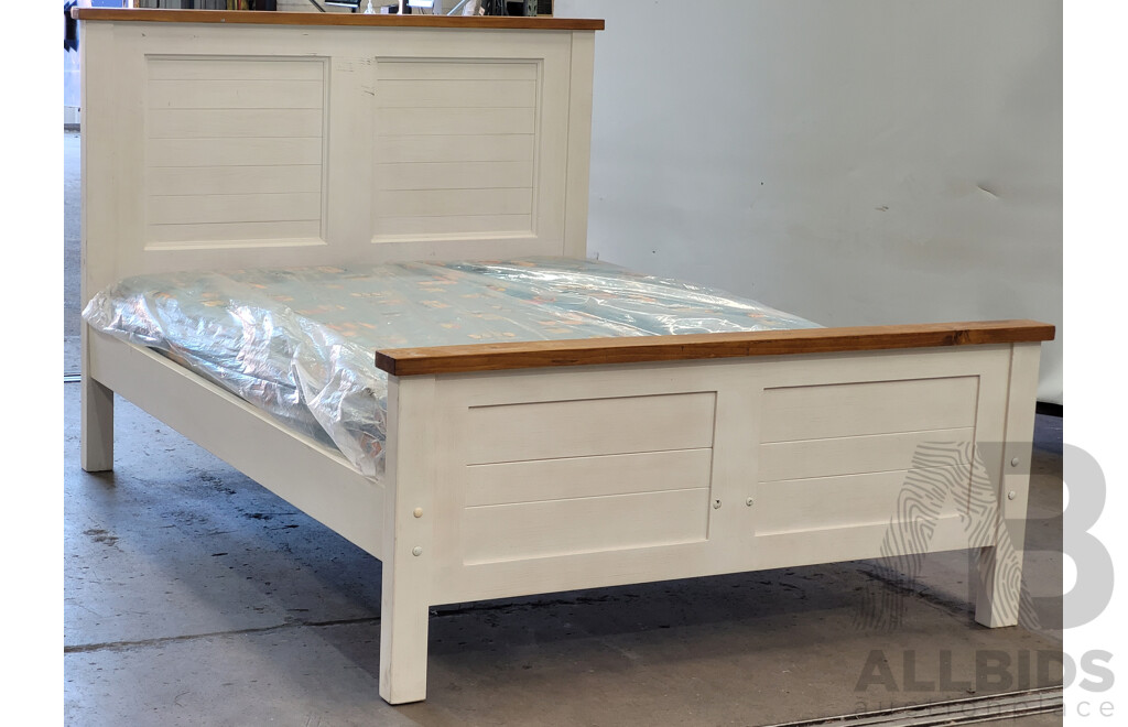 Tuscan Queen Bed Frame and Mattress - Ex Display ORP $1069