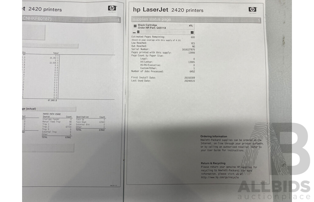 HP (LJ2420) LaserJet Printer