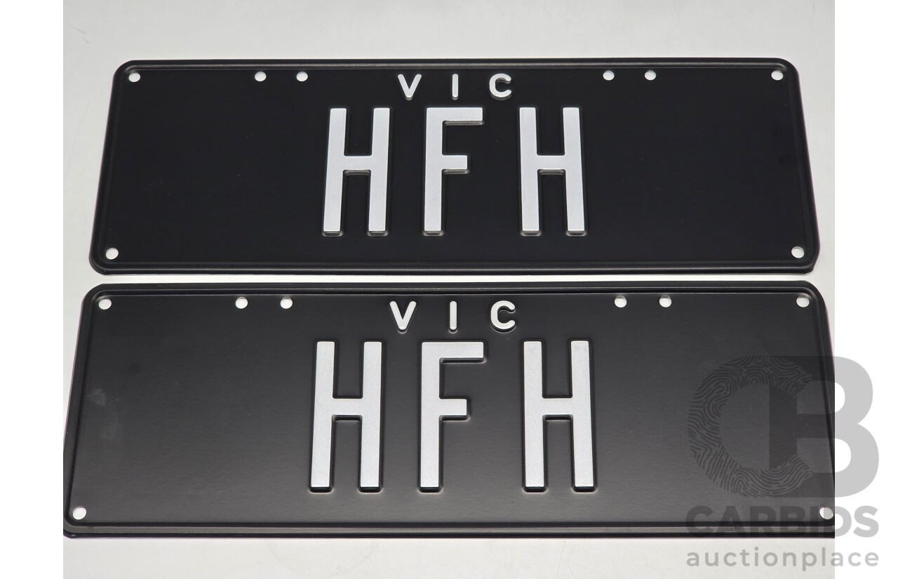 Victorian VIC Custom 3 Character Alpha Number Plate - HFH