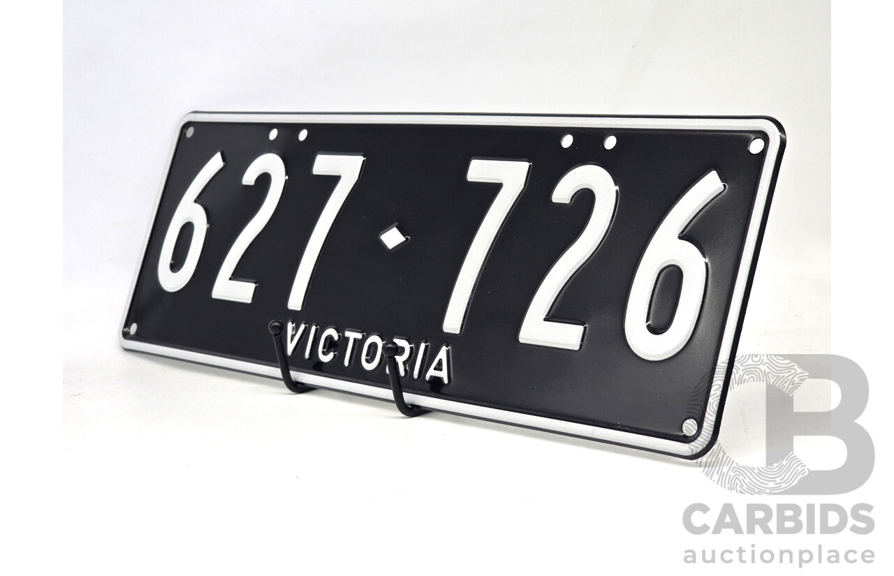 Victorian VIC Custom 6 - Digit Numerical Palindrome Number Plate - 627.726