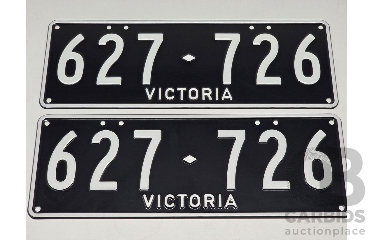 Victorian VIC Custom 6 - Digit Numerical Palindrome Number Plate - 627.726