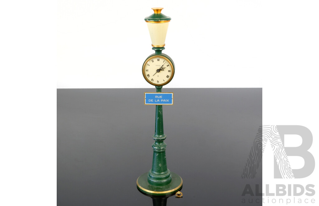 Vintage Jager Rue De La Prix Street Lamp Clock, Swiss Made