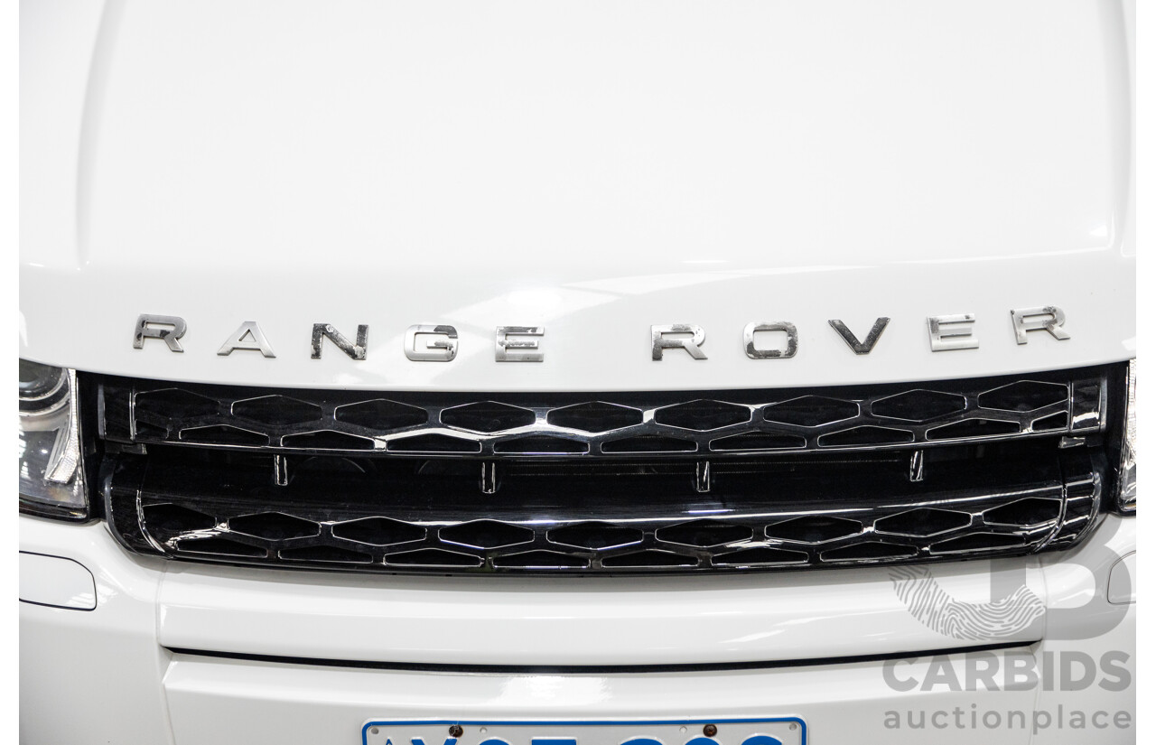 6/2012 Land Rover Range Rover Evoque SD4 Dynamic LV (AWD) 5d Wagon Fuji White Turbo Diesel 140kw 2.2L