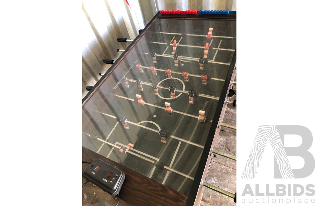 6 Foot X 3 Foot Pool Table and Foosball Soccer Game Table