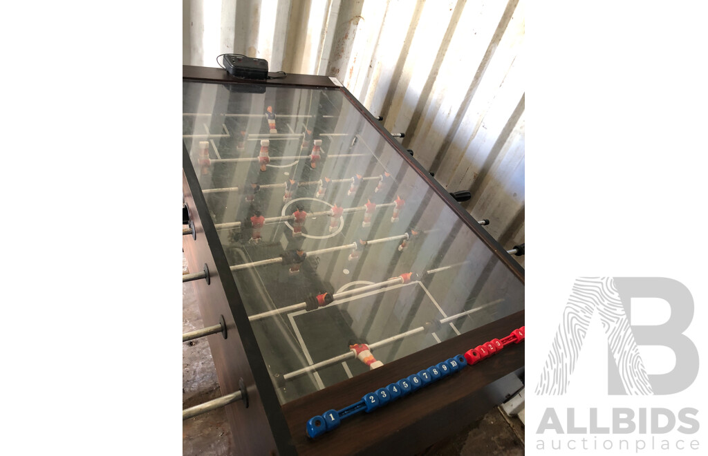 6 Foot X 3 Foot Pool Table and Foosball Soccer Game Table