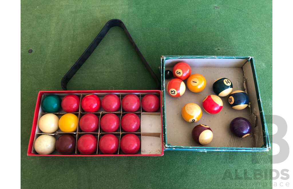 6 Foot X 3 Foot Pool Table and Foosball Soccer Game Table