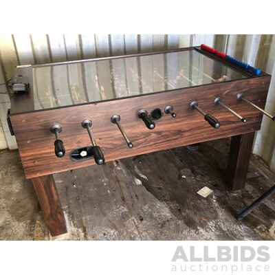6 Foot X 3 Foot Pool Table and Foosball Soccer Game Table