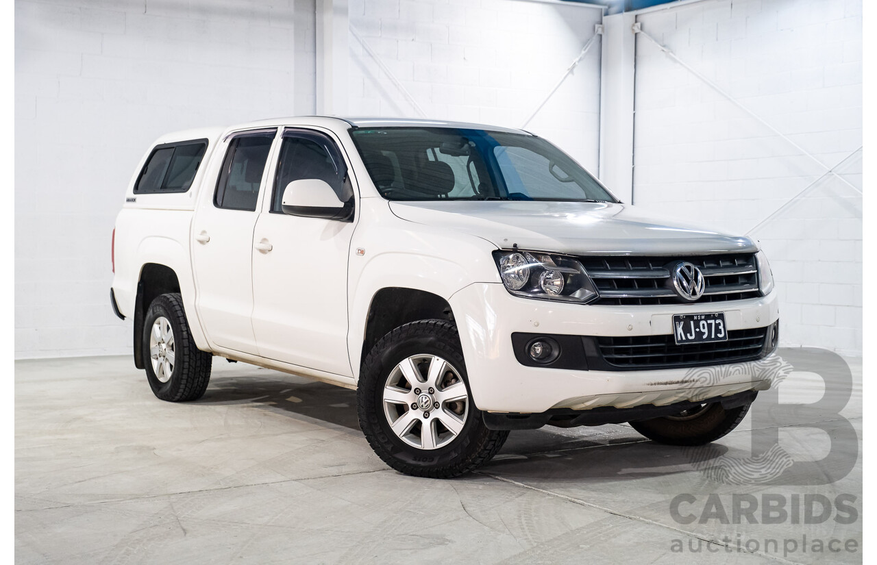 2/2013 Volkswagen Amarok Tdi400 Trendline (4x4) 2H MY13 Dual Cab Utility White 2.0L