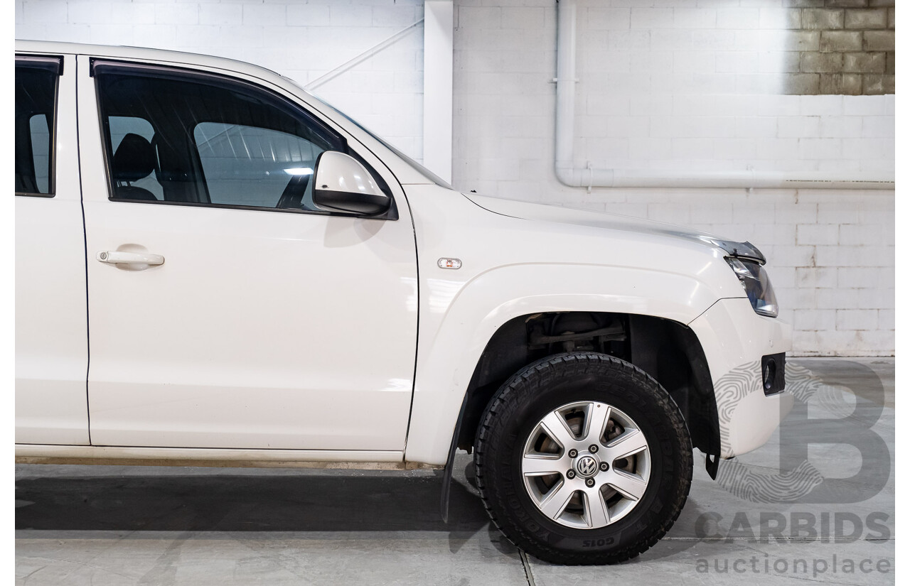 2/2013 Volkswagen Amarok Tdi400 Trendline (4x4) 2H MY13 Dual Cab Utility White 2.0L