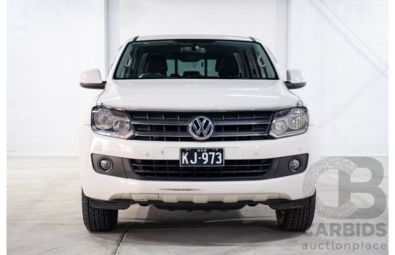 2/2013 Volkswagen Amarok Tdi400 Trendline (4x4) 2H MY13 Dual Cab Utility White 2.0L